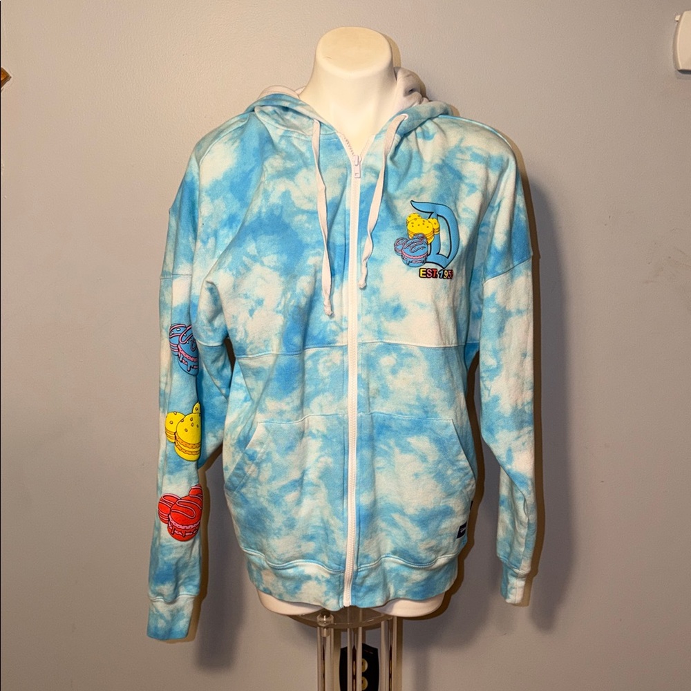 Disney Disneyland Spirit Jersey Disney Eats Macaron Cookie Hoodie Jacket Large.